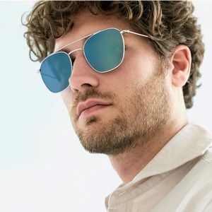 Krewe Earhart Sunglasses, titanium and mirrored